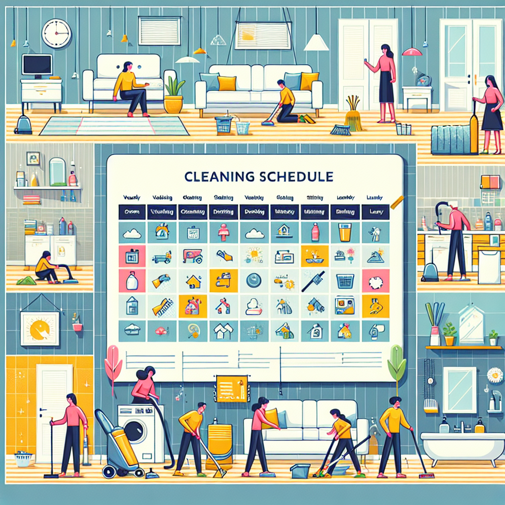 Visual representation of a cleaning schedule